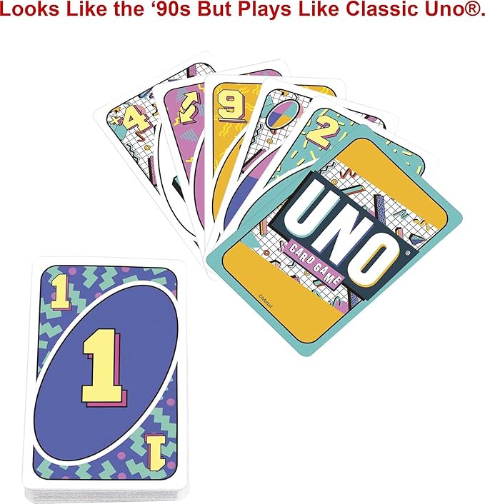 Mattel Games Uno Iconic 1990S Card Game For Kids, Pack Of 1