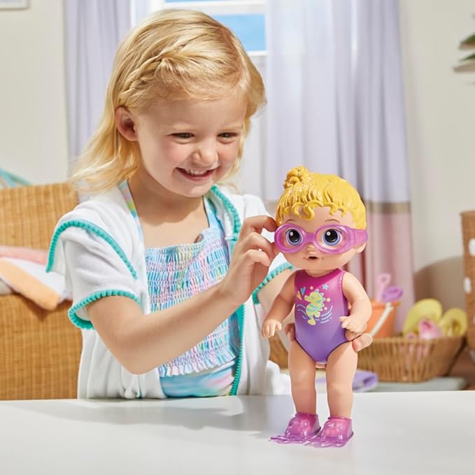 Baby Alive Sunny Swimmer Doll, 10-Inch Water Baby Dolls for 3 Year Old Girls and Boys and Up, Doll, Blonde H
