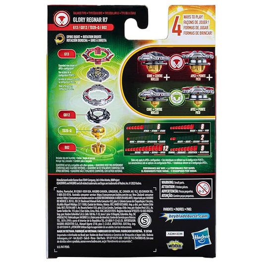 Beyblade Burst Quaddrive Glory Regnar R7 - Spinning Top Starter Pack Toy, Battling Game Top Toy with Launcher for Kids Ages 8+, Original by Hasbro