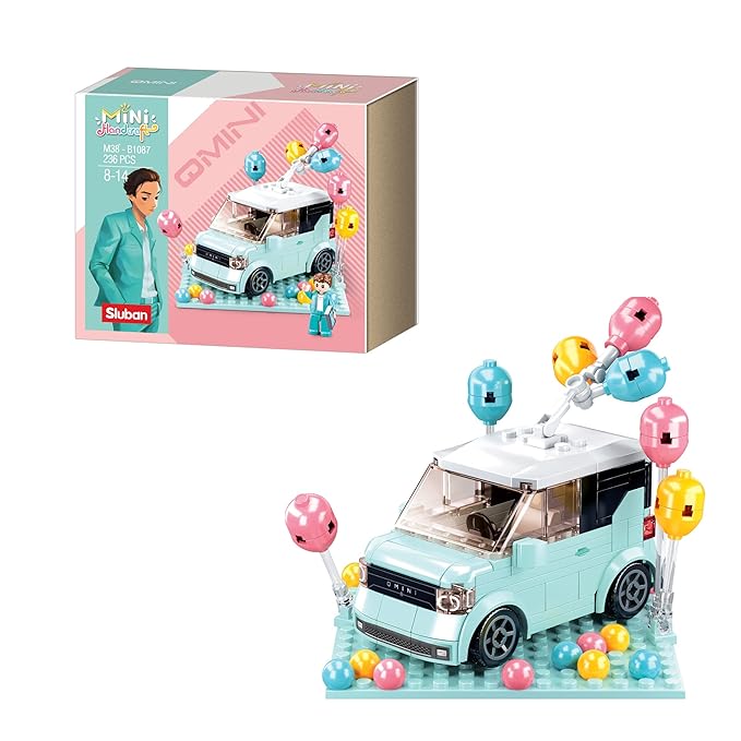 Sluban Mini Handcraft-Mini Car 236 pcs Building Blocks Kit for Girls Aged 8 Years(+) Creative Construction Set Educational STEM Toy, Blocks Compatible with Other Leading Brands, BIS Certified.
