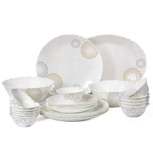 Cello Imperial Crazy Dots OpalWare Dinner Set of 27 Pcs Multicolor