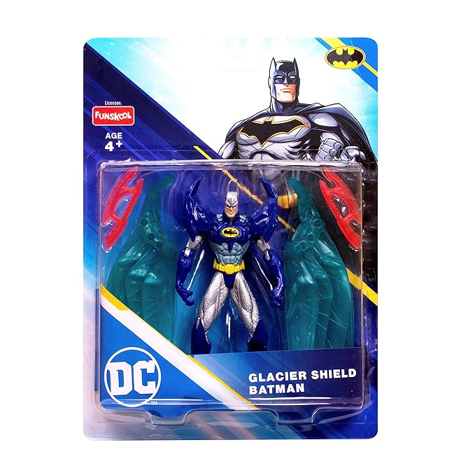 Funskool Glaciar Shield Batman Action Figure Toy for Kid, 6 Inch, Classic DC Superhero with Articulation, Movie Inspired Collectible, Ideal Gift for Children, Toys for Kids, Ages 4+ Years