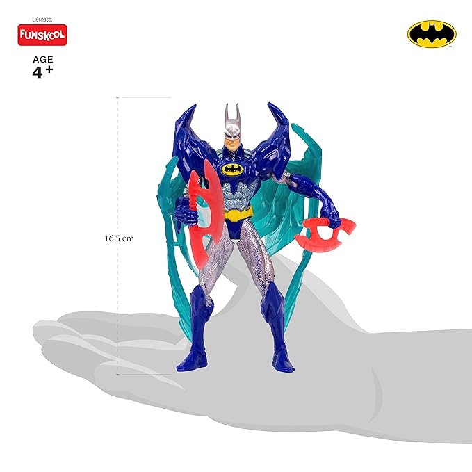 Funskool Glaciar Shield Batman Action Figure Toy for Kid, 6 Inch, Classic DC Superhero with Articulation, Movie Inspired Collectible, Ideal Gift for Children, Toys for Kids, Ages 4+ Years