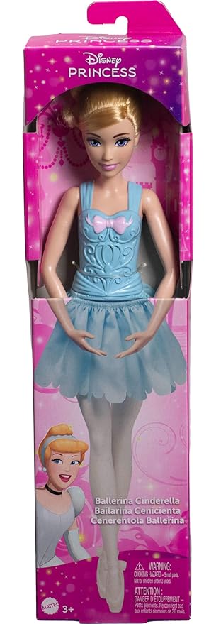 Disney Princess Toys, Posable Ballerina Cinderella Doll Inspired by the Disney Movie, Ballet Toys, Gifts for Kids