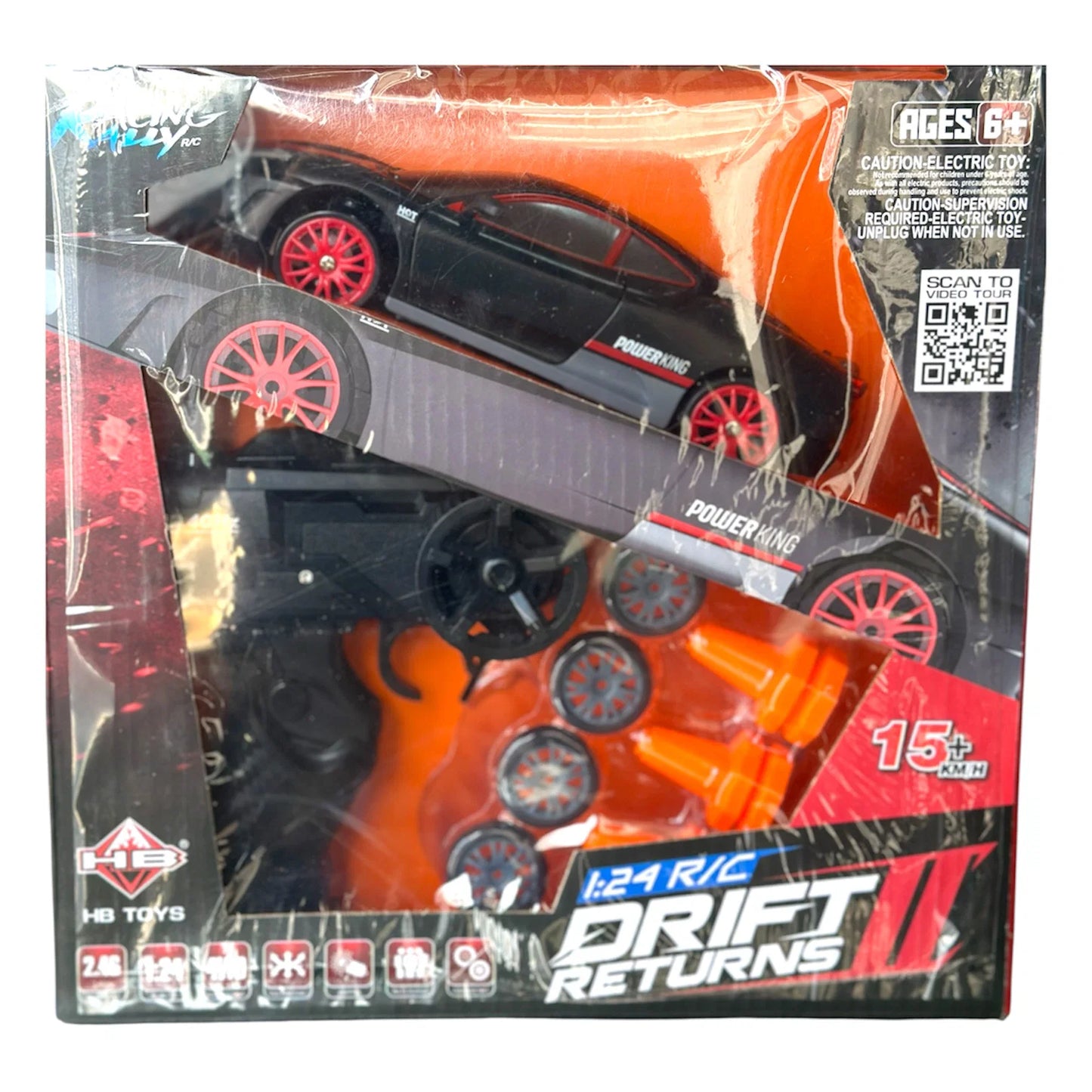 Greatest5 Toys Racing R/C Drift Returns II Remote Control Car, 1:24 Scale, Red, Ages 6+, 2.4GHz RC Drifting Model