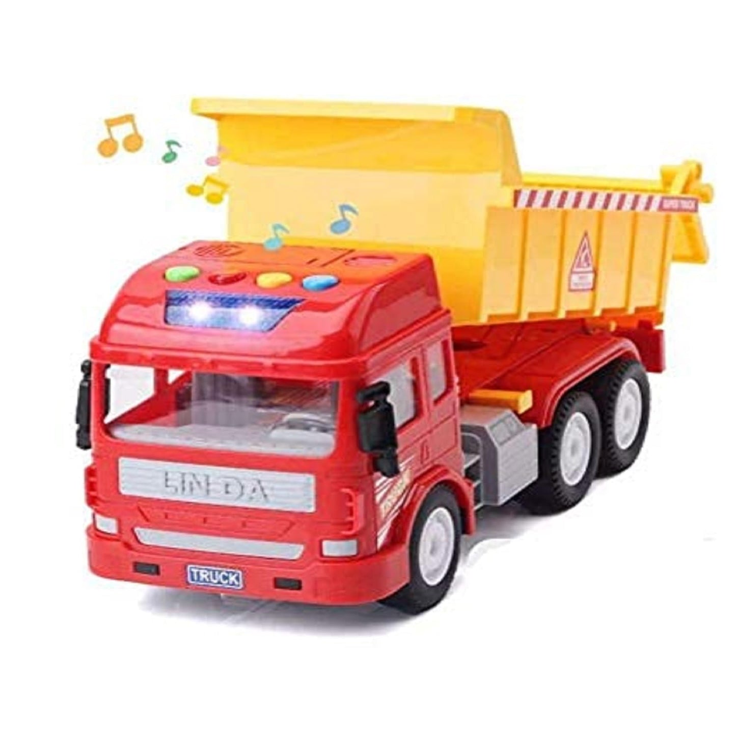 Dumper Truck Friction Powered Construction Truck Vehicles for Kids with Light and Music Pretend Play Toy Trucks Play Building Vehicles Set for Kids 3-14 Years