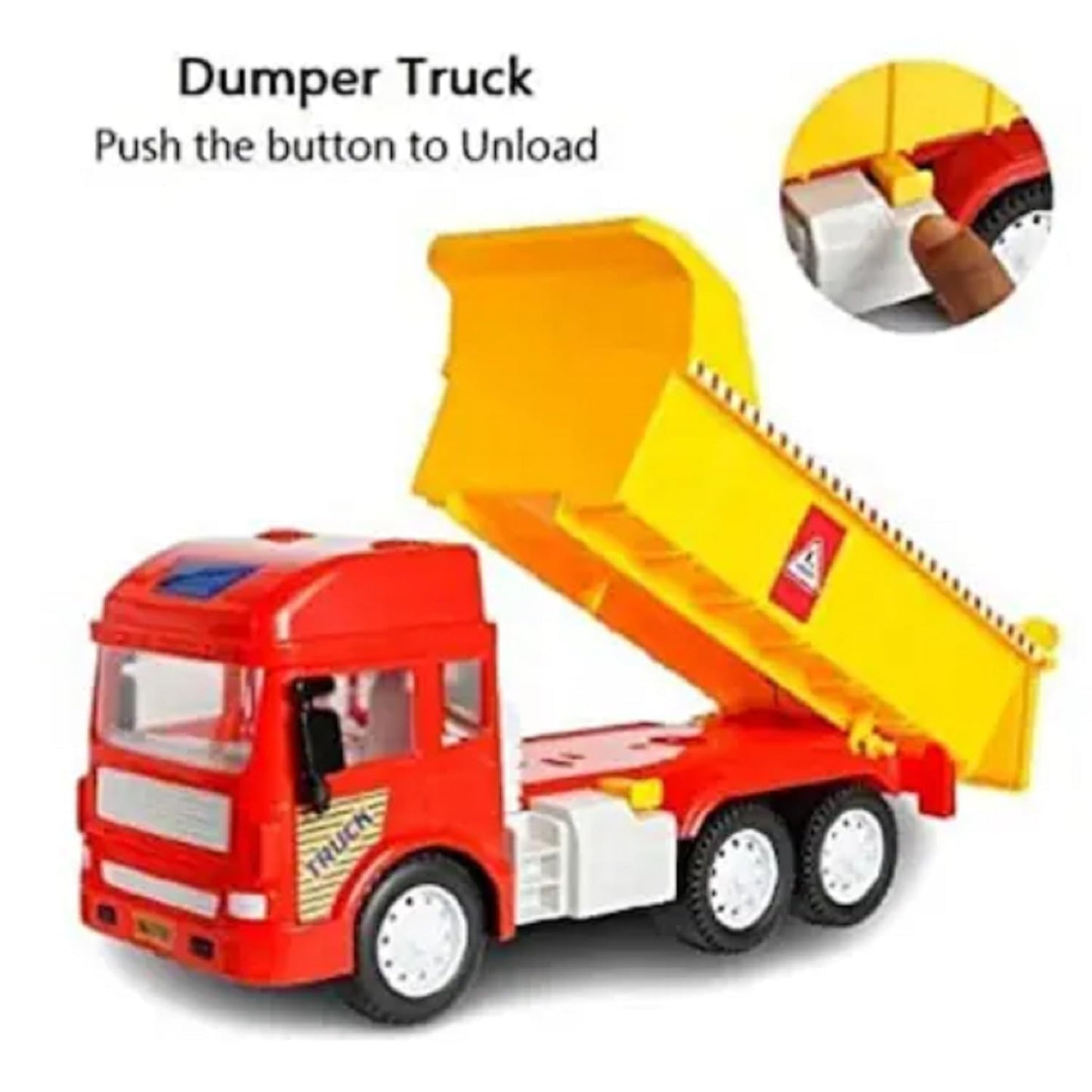 Dumper Truck Friction Powered Construction Truck Vehicles for Kids with Light and Music Pretend Play Toy Trucks Play Building Vehicles Set for Kids 3-14 Years