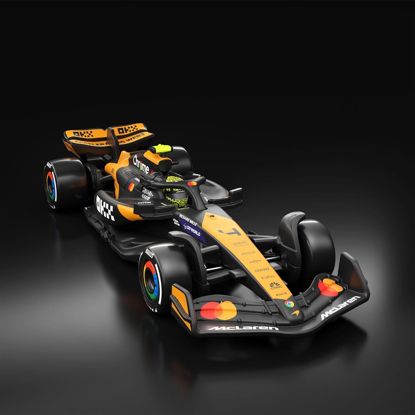 Hot Wheels 1:64 Scale Premium Race Team MCLAREN Formula 1 Die-Cast Formula 1® Collectible Toy Race Car with Real Riders Tires & Metal/Metal Body & Chassis
