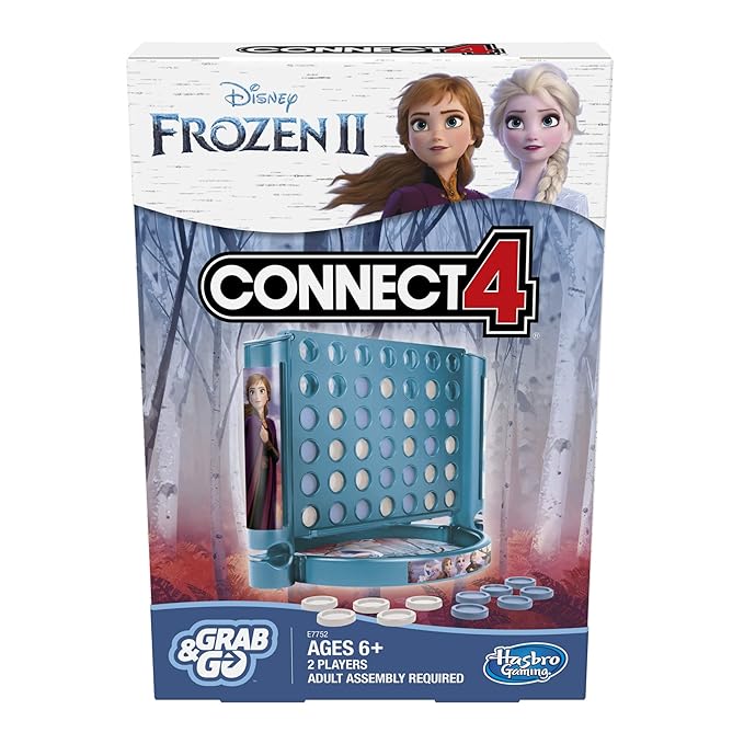 Hasbro Gaming Grab and Go Connect 4: Disney Frozen 2 Edition Game for Ages 6 and Up Portable 2 Player Game