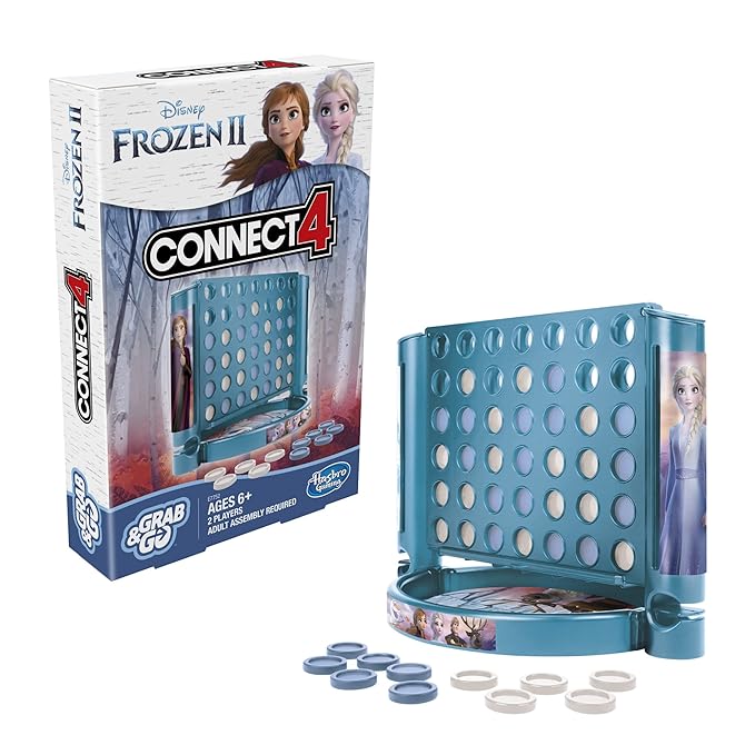 Hasbro Gaming Grab and Go Connect 4: Disney Frozen 2 Edition Game for Ages 6 and Up Portable 2 Player Game