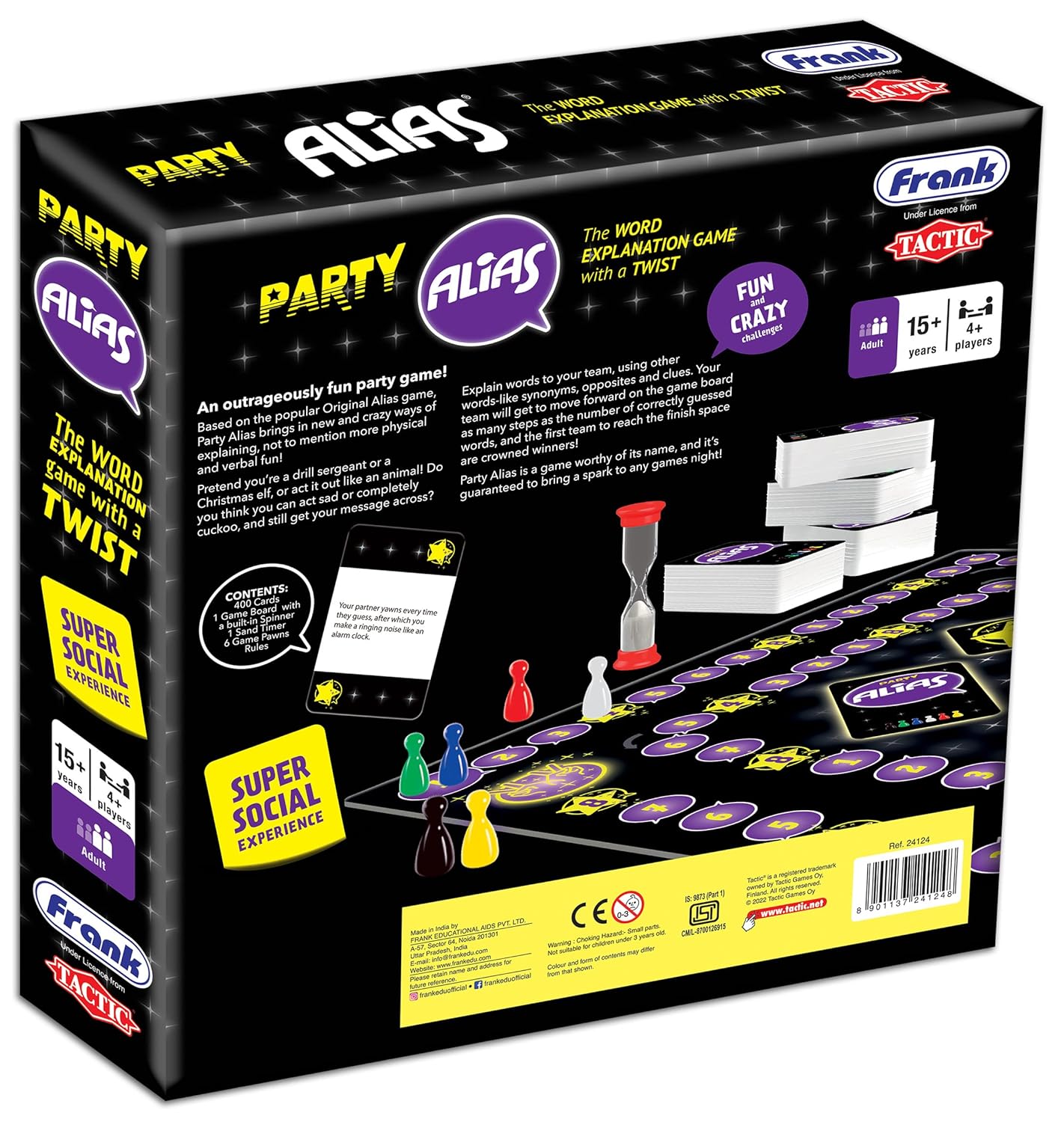 Frank Party Alias Board Games for Adults & Kids Above 15 Years | Fun for Family Games Night, 400 Word Guessing Card Game for 4 + Players | Classic Board Games for Stress Relief, Gifts for Teenagers