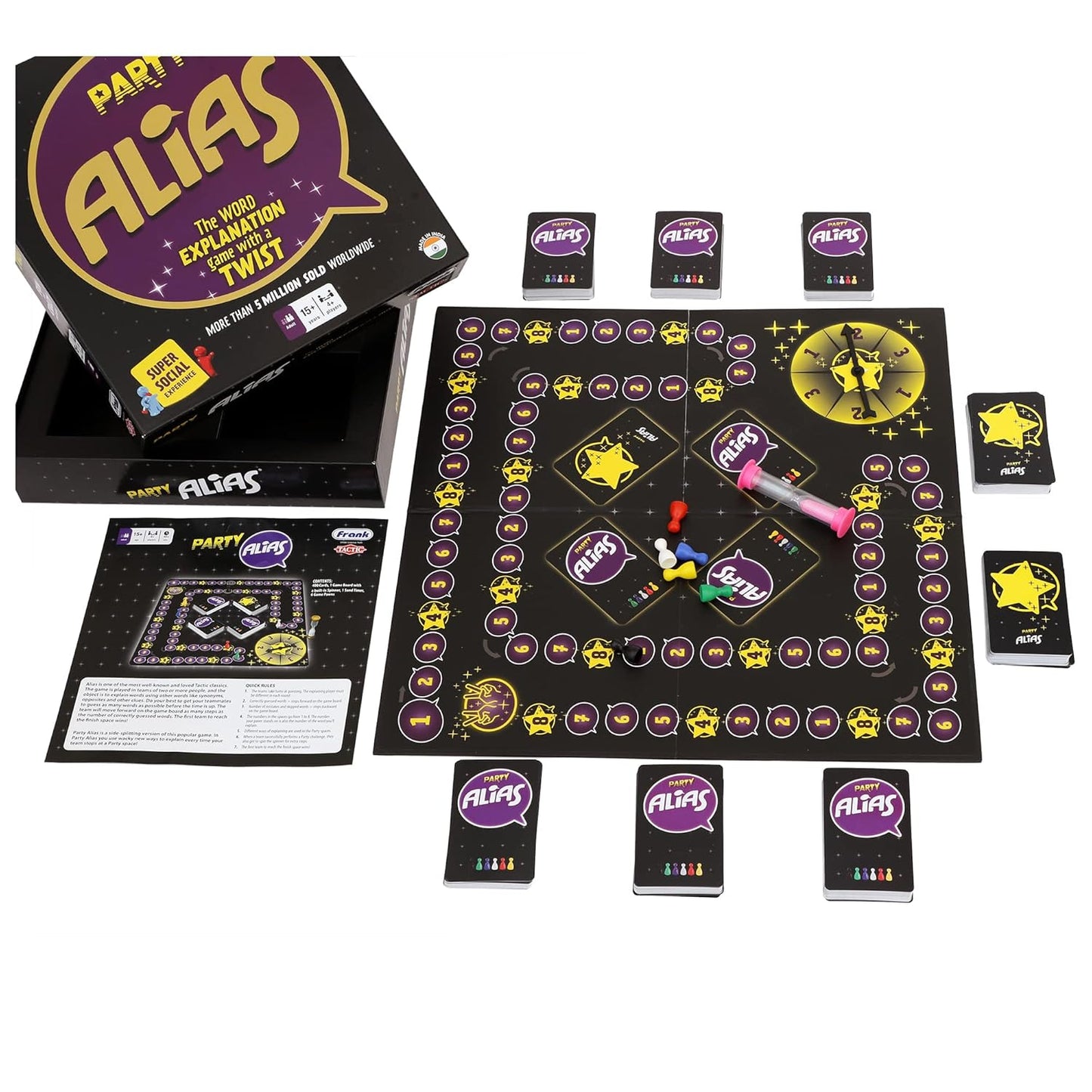Frank Party Alias Board Games for Adults & Kids Above 15 Years | Fun for Family Games Night, 400 Word Guessing Card Game for 4 + Players | Classic Board Games for Stress Relief, Gifts for Teenagers