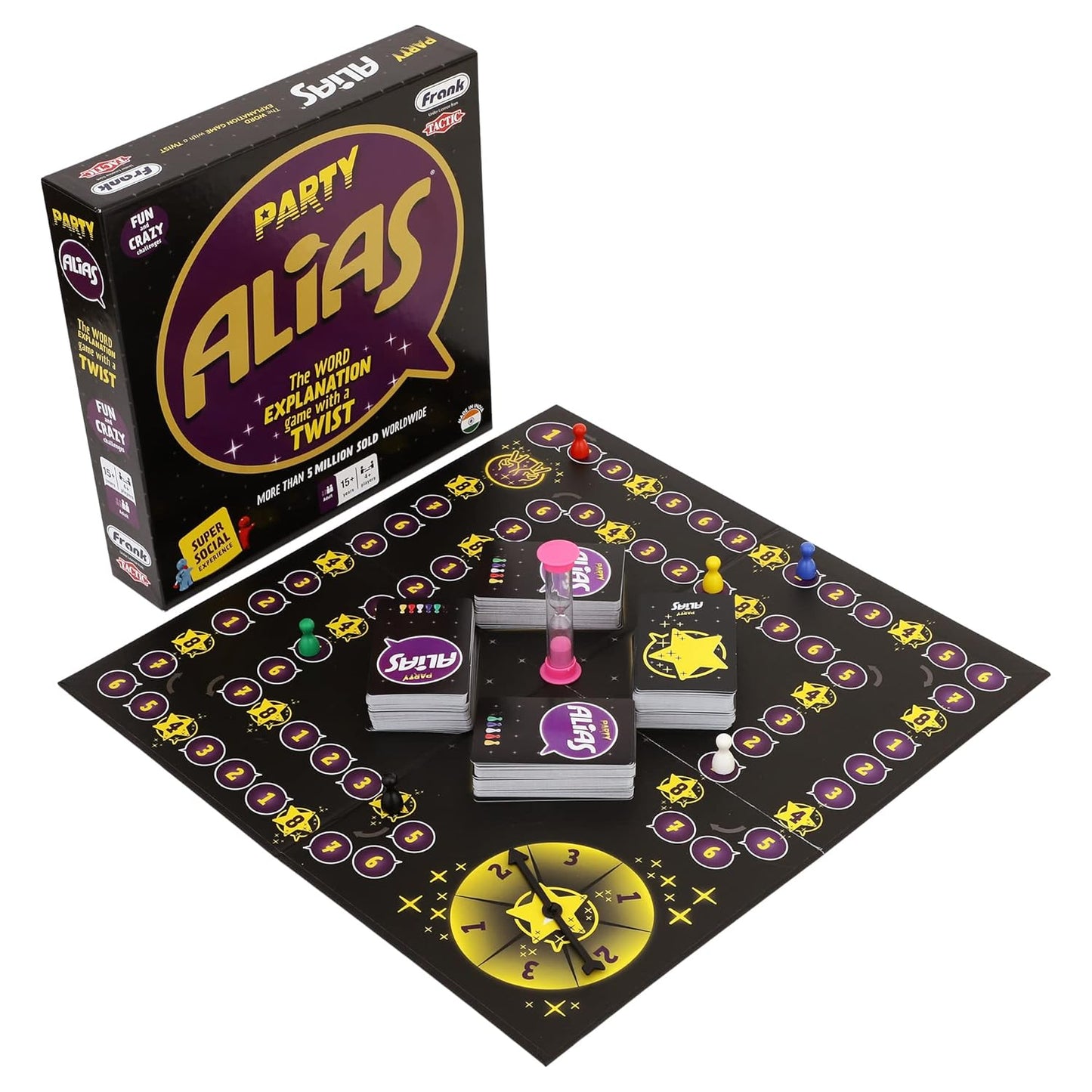 Frank Party Alias Board Games for Adults & Kids Above 15 Years | Fun for Family Games Night, 400 Word Guessing Card Game for 4 + Players | Classic Board Games for Stress Relief, Gifts for Teenagers