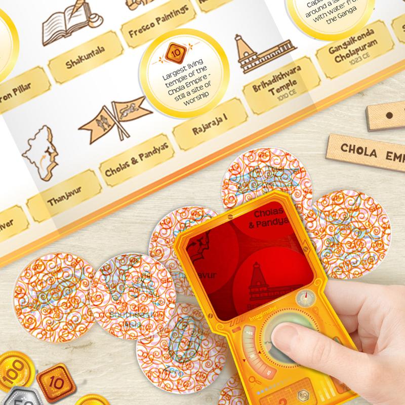 Imagimake Mapology History Quest – India | Historical Board Game | Explore 8 ERAS of Indian History with Discovery Lenses, Artefact Tokens, Ancient Dice |Educational Toy For Kids.| 8+Year