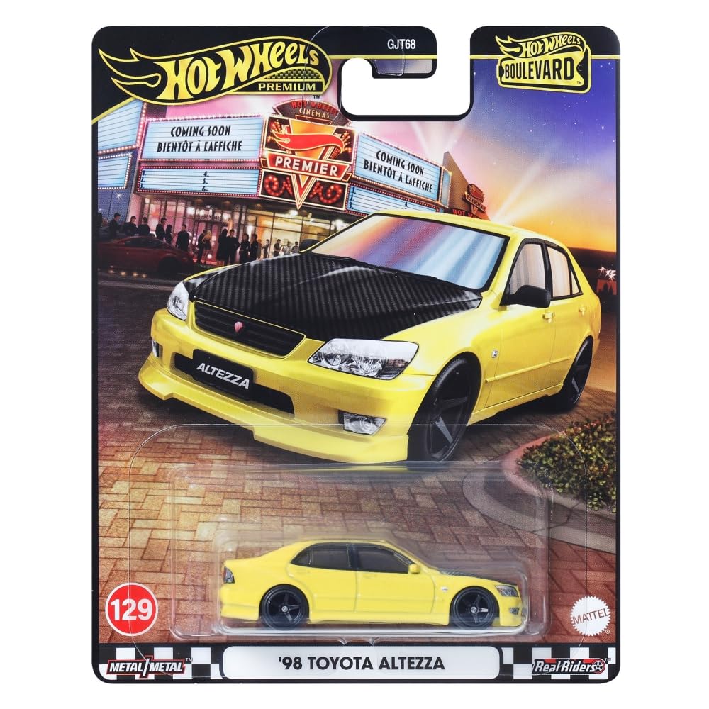 Hot Wheels Boulevard™ 98 Toyota Altezza Premium 1:64 Scale Sports Car, Full Metal Body Construction & Real Riders™ Tires, Toy for Collectors & Car Enthusiasts