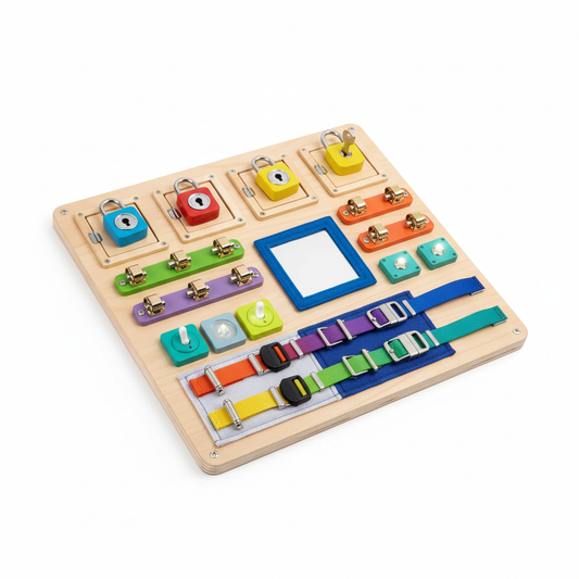 Wooden Montessori Busy Board - Educational Activity Toy