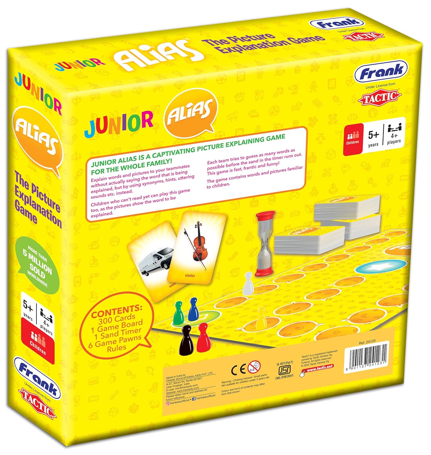 Frank Junior Alias Classic Board Games for Kids Above 5 Years | Brain Booster Educational Fun Toys, 300 Word Guessing Card Game | English Word Game for Language Development, Gifts for Girls & Boys