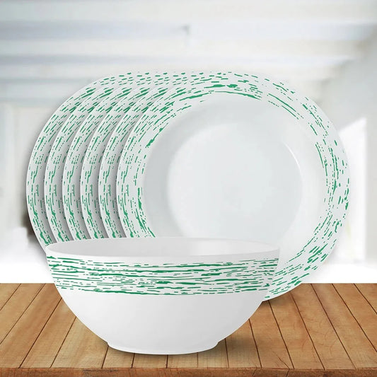 Larah by Borosil Green Nova Snack Set 7PCS