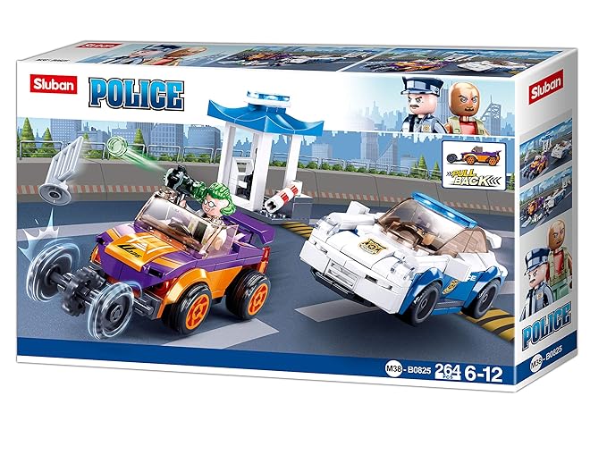 Sluban Police – MANHUNT ON Highway (264 Pieces) Building Blocks Kit for Boys and Girls Aged 8 Years and Above Creative Construction Set Blocks Compatible with Other Leading Brands BIS Certified