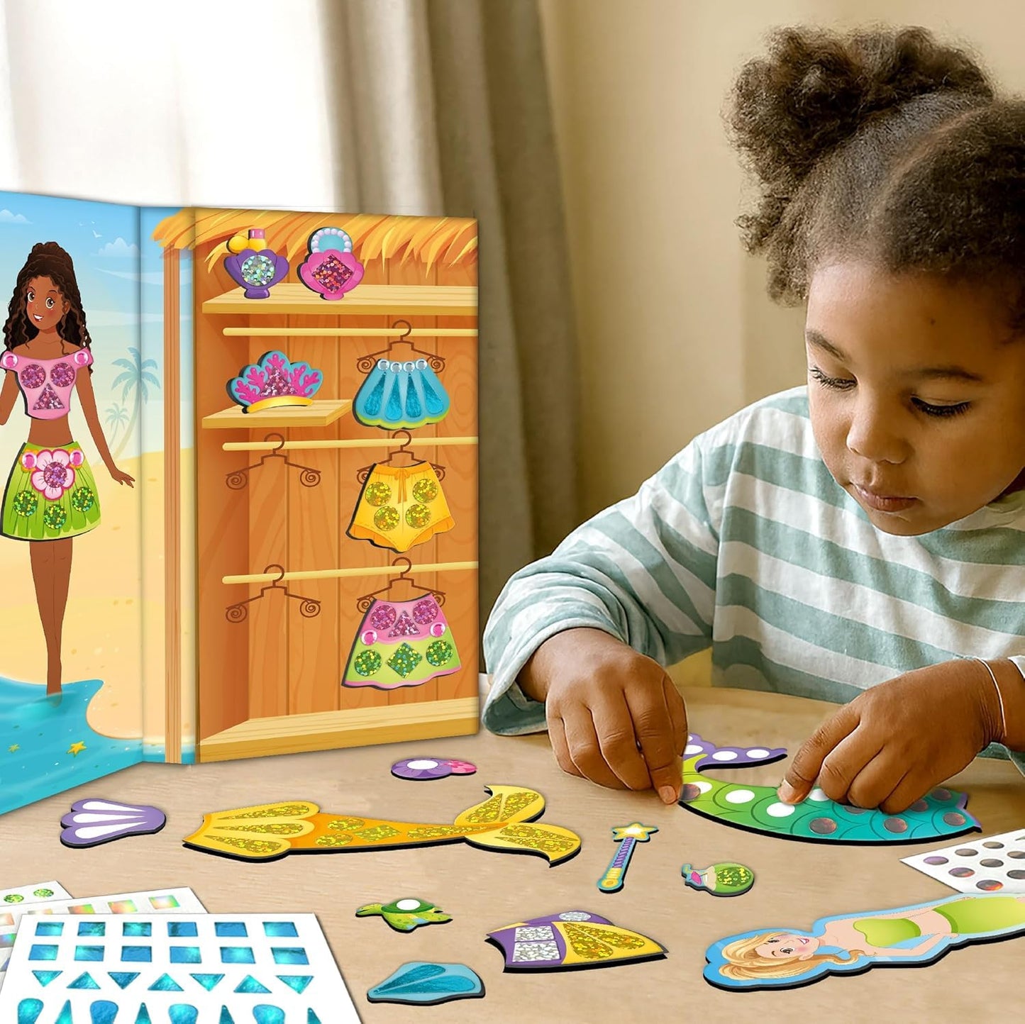 Imagimake DIY Magnetic Dress-Up Mermaid | Pretend Play Toys for Girls | 30 Magnetic Dresses & Accessories | Interchange & Create Unlimited Outfits | Birthday Gift for Girls Ages 3,4,5,6,7,Multicolour