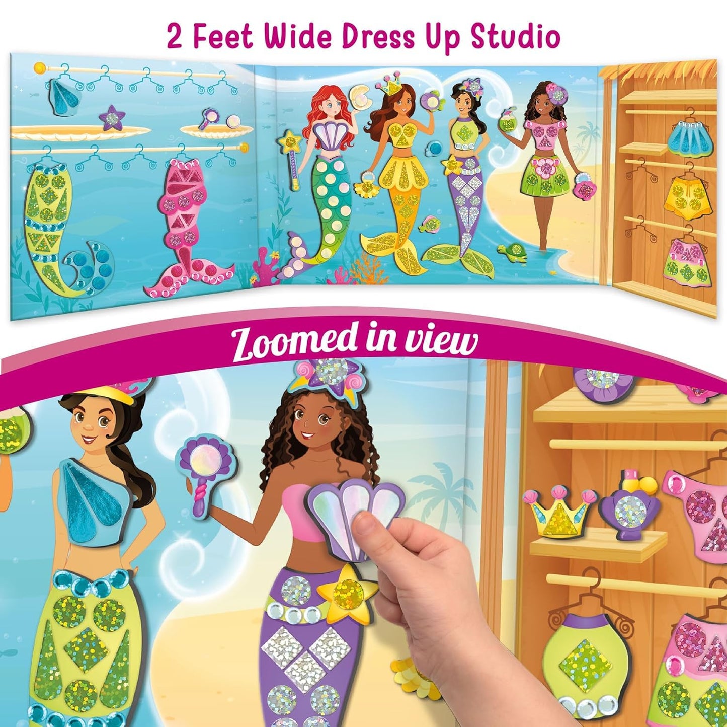 Imagimake DIY Magnetic Dress-Up Mermaid | Pretend Play Toys for Girls | 30 Magnetic Dresses & Accessories | Interchange & Create Unlimited Outfits | Birthday Gift for Girls Ages 3,4,5,6,7,Multicolour