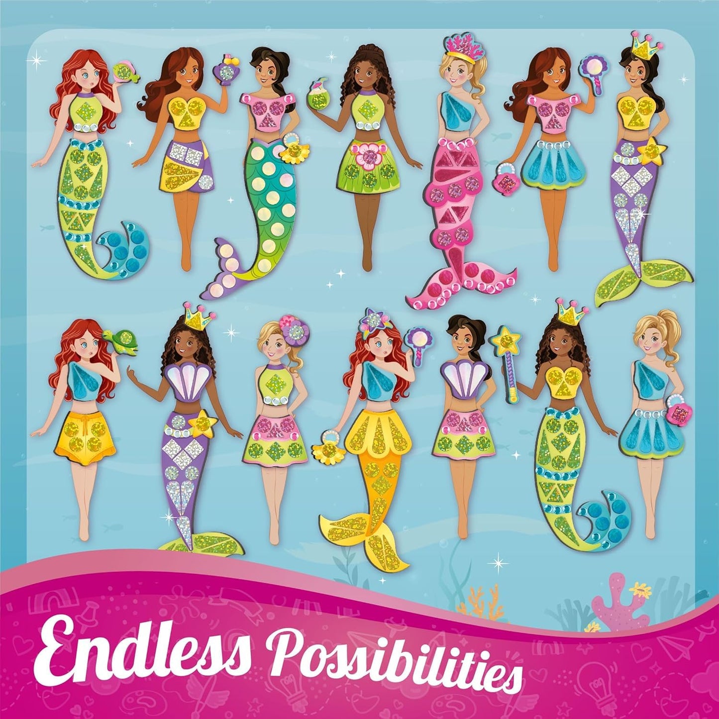 Imagimake DIY Magnetic Dress-Up Mermaid | Pretend Play Toys for Girls | 30 Magnetic Dresses & Accessories | Interchange & Create Unlimited Outfits | Birthday Gift for Girls Ages 3,4,5,6,7,Multicolour