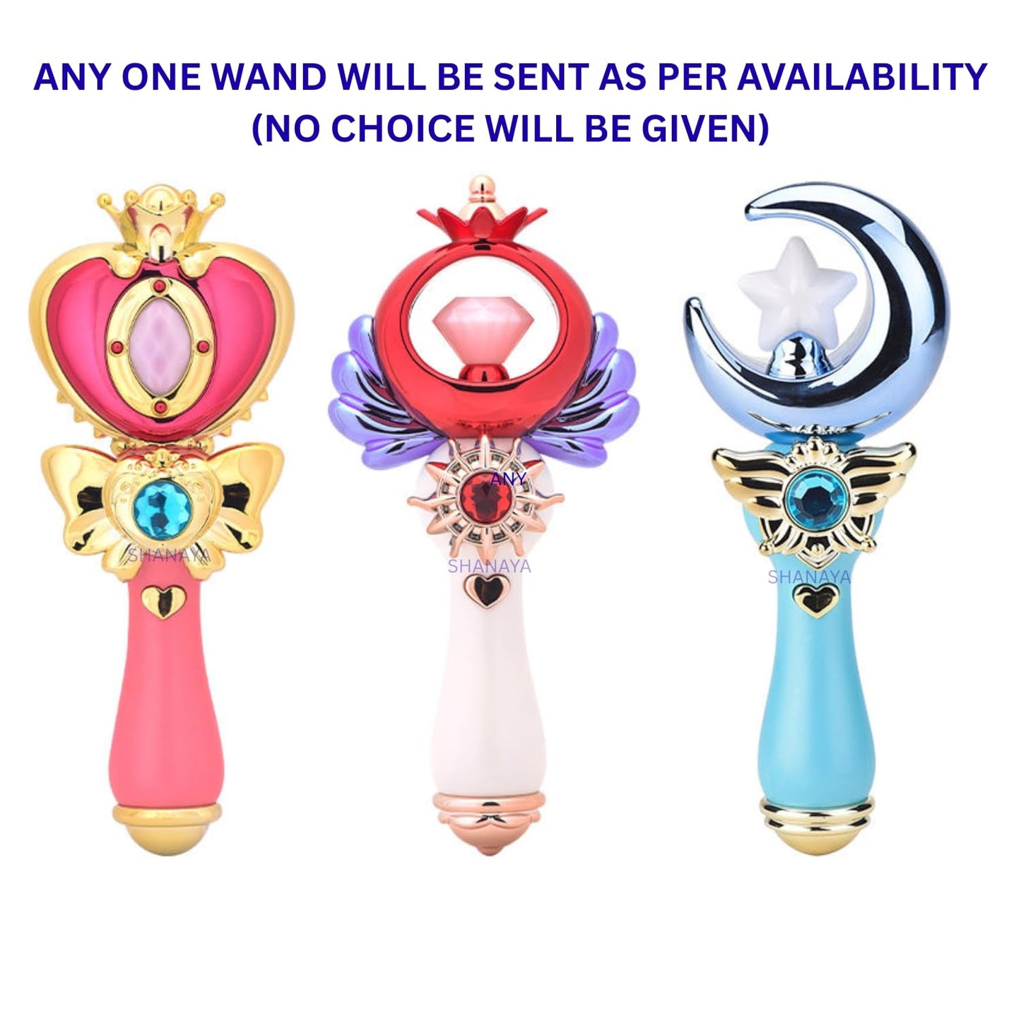 SHANAYA Plastic Electronic Magical Fairy Princess Wand Styling Stick with LED Flashing Lights, Music & Glossy Shine Toy, Multicolour, for 3 Years Old and Up