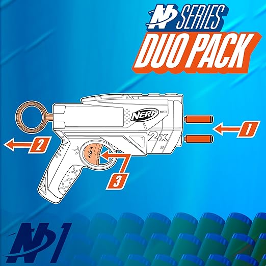 Nerf N Series Duo Pack, Includes 2 Ward Blasters, 12 Nerf N1 Darts Compatible Only with Nerf N Series Blasters, Kids Outdoor Games, Ages 8+