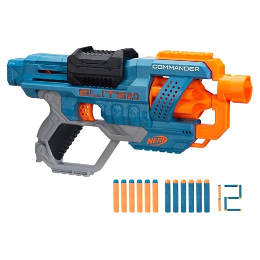 Nerf Elite 2.0 Commander Rd-6 Blaster, 12 Darts, 6-Dart Rotating Drum, Best Toys Gift for Kids, Teens & Adults, Christmas, Xmas, Multicolor, Medium