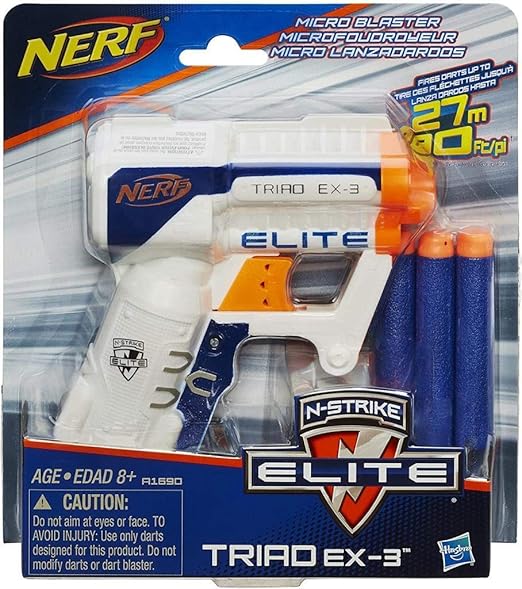 Nerf N-Strike Elite Triad EX-3 Blaster, For Ages 8 and Up, Multicolor