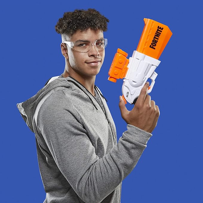 NERF Fortnite Sr Blaster, 4-Dart Hammer Action, Includes Removable Scope and 8 Elite Darts, for Youth, Teens, Adults, Multicolor