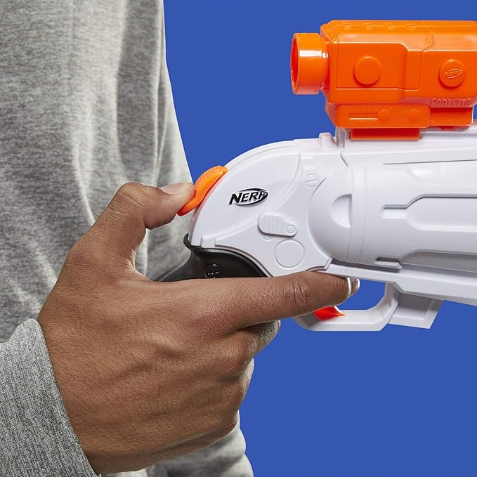 NERF Fortnite Sr Blaster, 4-Dart Hammer Action, Includes Removable Scope and 8 Elite Darts, for Youth, Teens, Adults, Multicolor