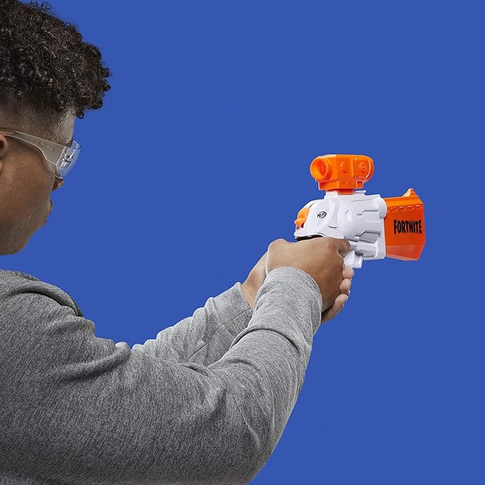 NERF Fortnite Sr Blaster, 4-Dart Hammer Action, Includes Removable Scope and 8 Elite Darts, for Youth, Teens, Adults, Multicolor