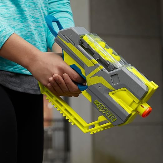 Nerf Hyper Fuel-20 Blaster, 20 Nerf Hyper Rounds, Up to 110 Fps Velocity, Hopper Fed, 20-Round Capacity, Easy Reload, Eyewear Included,Multicolor