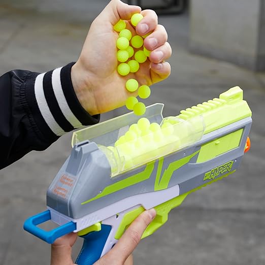 Nerf Hyper Impulse-40 Blaster, Spring-Open Instant Reload Hopper, Up to 110 FPS Velocity, 30 Nerf Hyper Rounds, Eyewear Included