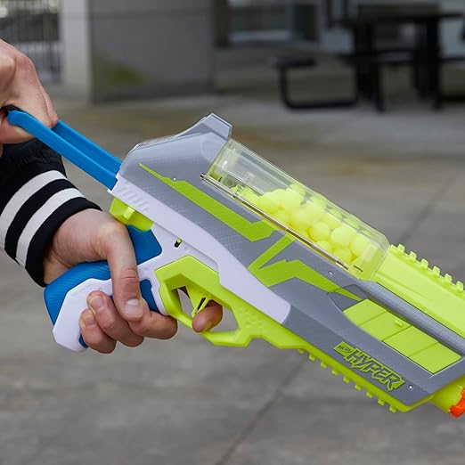 Nerf Hyper Impulse-40 Blaster, Spring-Open Instant Reload Hopper, Up to 110 FPS Velocity, 30 Nerf Hyper Rounds, Eyewear Included