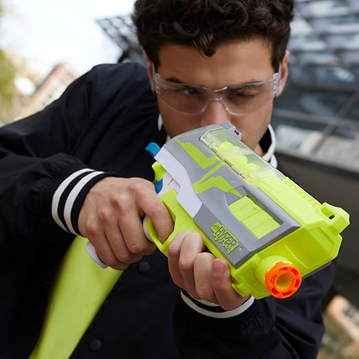 Nerf Hyper Impulse-40 Blaster, Spring-Open Instant Reload Hopper, Up to 110 FPS Velocity, 30 Nerf Hyper Rounds, Eyewear Included