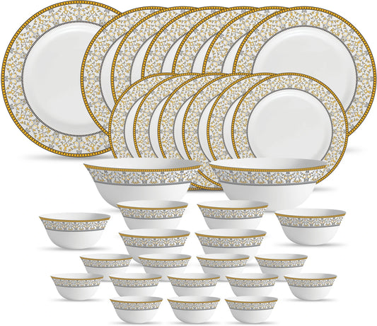 LaOpala Sovrana Moraccan Gold Opalware Dinner Set 33 pcs