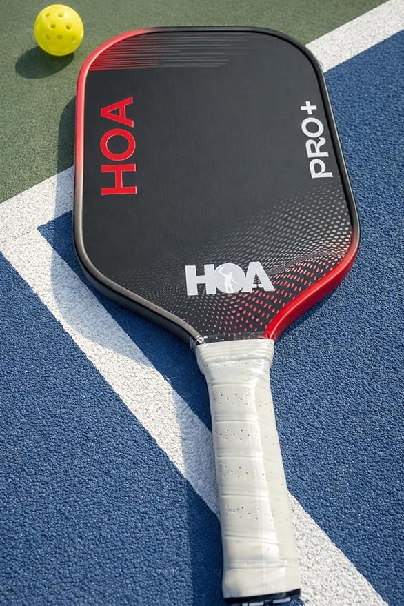 Littla Pickleball Paddle, Indoor Outdoor Paddle with White Grip, Black with Red Trim and Three More Color