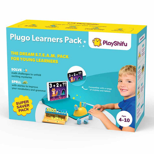 SHIFU043-Plugo Learners Pack (Count & Letters) Plugo Learners Pack by PlayShifu ? (2in1) Count & Letters | Math Games, Words |