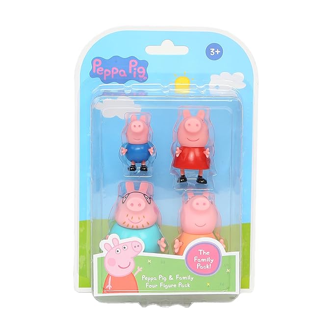 Peppa Pig Toys Family Figure Set, 4 Family Figures, Preschool Toys for 3 Year Old Girls and Boys and Up