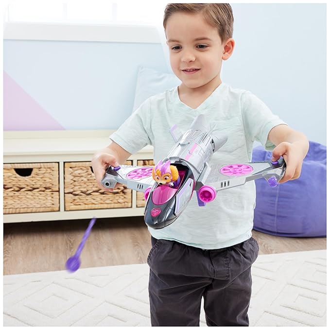 Paw Patrol The Mighty Movie Transforming Rescue Jet with Skye|Mighty Pups Action Figure|Kids Collectable Car Figure with Lights and Sounds|Birthday Gift Kids Toys for Boys & Girls 3+|Made in India