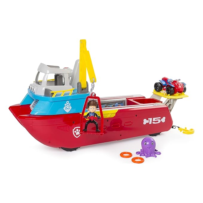 Paw Patrol Nickelodeon Sea Patroller Transforming Vehicle with Lights and Sounds- Multicolor, Kids