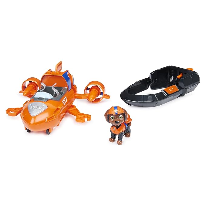 Paw Patrol, Zuma’s Deluxe Movie Transforming Toy Car with Collectible Action Figure, Kids Toys for Ages 3 and up, Multicolor, (6061910)