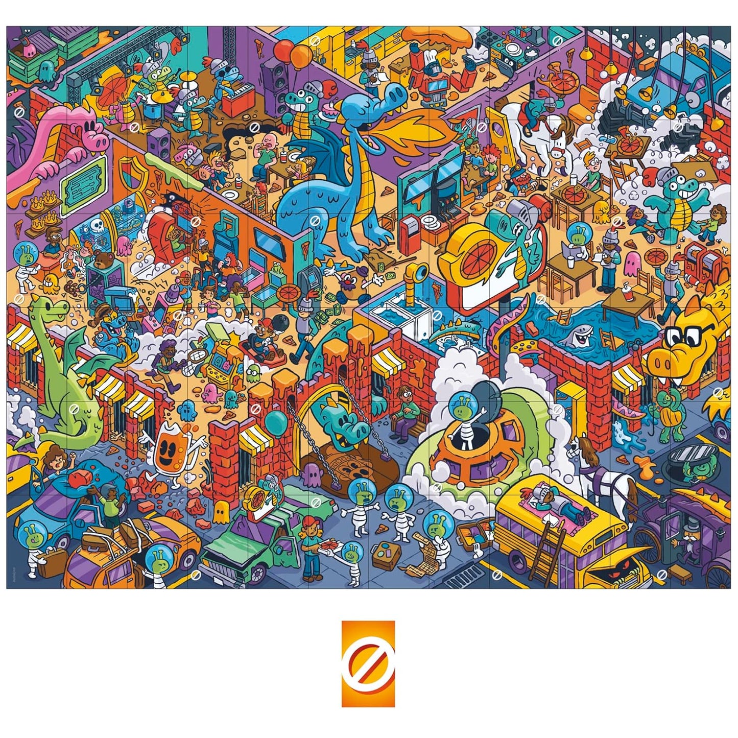 Hasbro Gaming Puzl It Game,Competitive Puzzle Card for Ages 7 and Up, Kids,Family for 2 to 6 Players, Pizza Party Theme, Puzzle Games