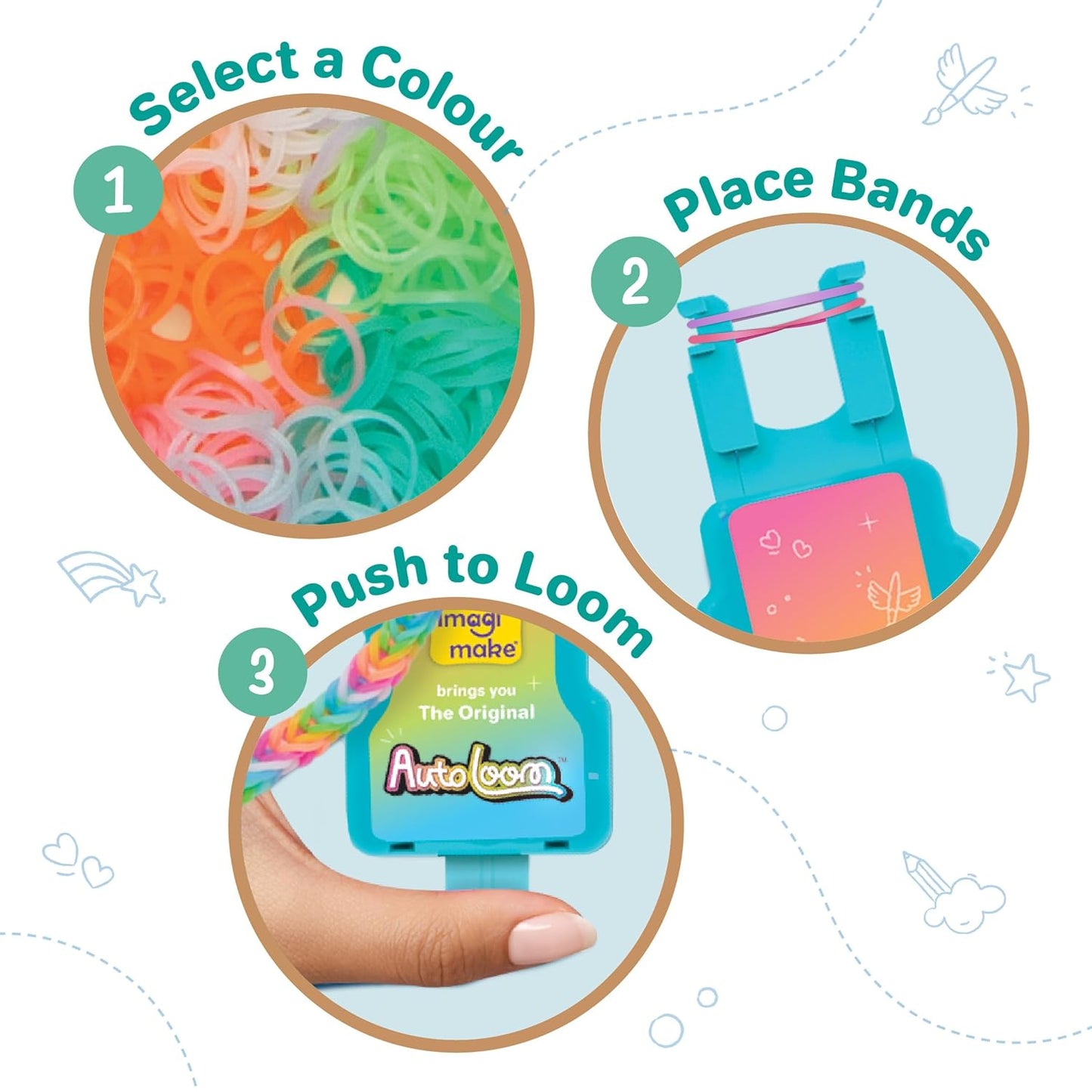 Imagimake Rainbow Loom Glow in the Dark Kit | Bracelet Making kit with 450+ Bands & Clips | Auto Loom Tool |DIY Art & Craft Kit |Travel Toys | Creative Gift for Girls Age 7+