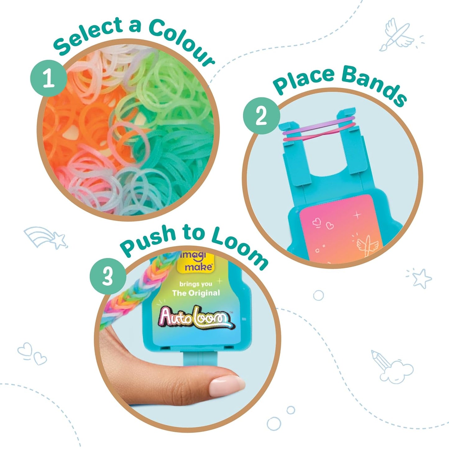 Imagimake Rainbow Loom Bracelet Making Kit |825+ Bands, Charms & Beads with Auto Loom Tool | DIY Art & Craft Kit | Travel Toys | Creative Gift for Girls Age 7+