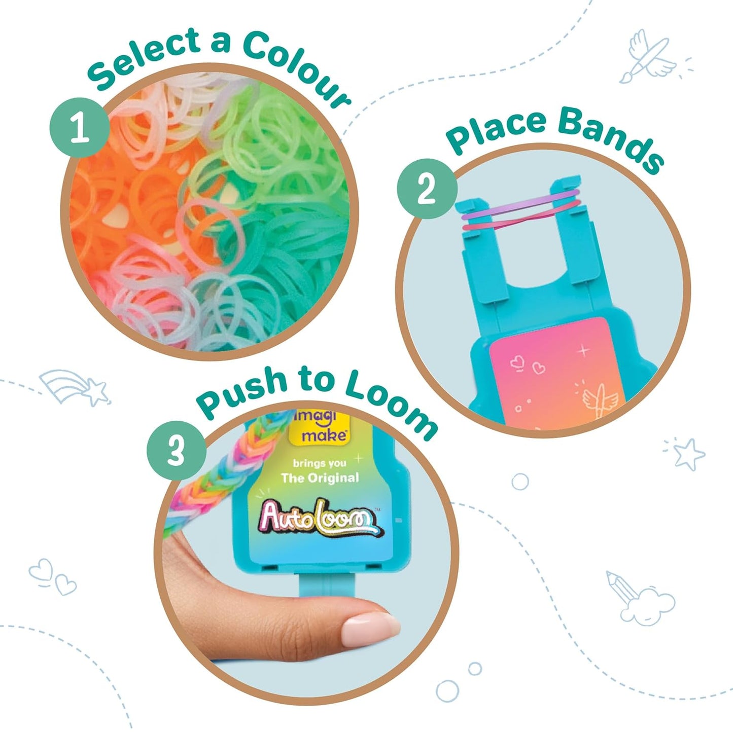 Imagimake Rainbow Loom Beadmoji Bracelet Making Kit | 1200+ Colourful Bands & Beadmoji Beads with Auto Loom Tool | DIY Art & Craft Kit | Creative Gift for Kids 7+