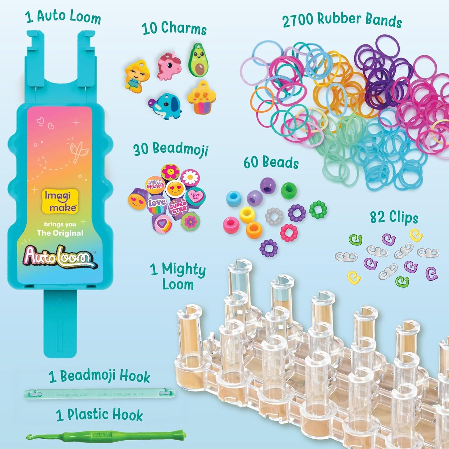 Imagimake Ultimate Mega Combo Kit | 2700+ Bands, Beads, Charms with Auto Loom Tool | DIY Art & Craft kit | Creative Gift for Girls Age 7+