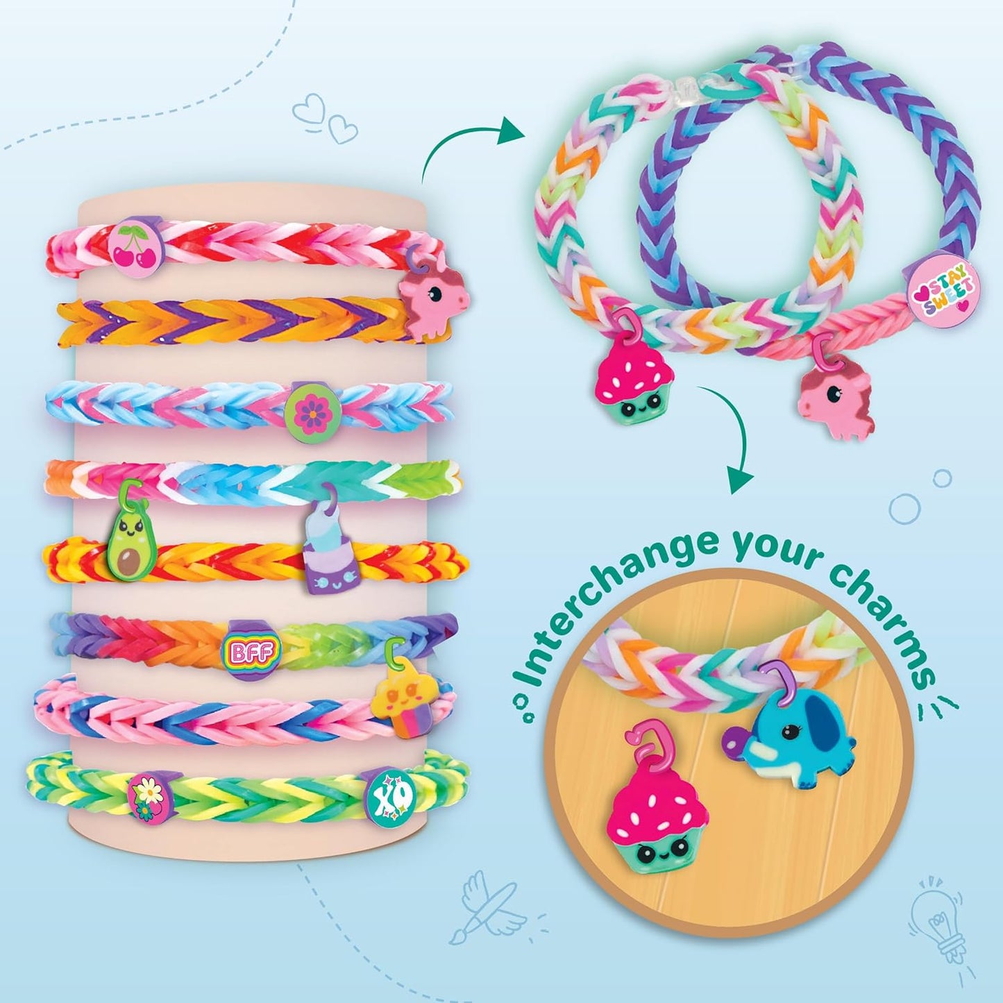 Imagimake Ultimate Mega Combo Kit | 2700+ Bands, Beads, Charms with Auto Loom Tool | DIY Art & Craft kit | Creative Gift for Girls Age 7+